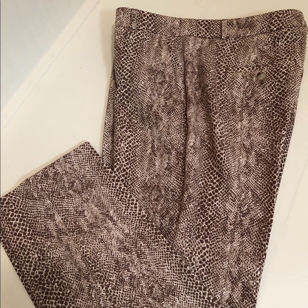 Snake print ankle length slacks